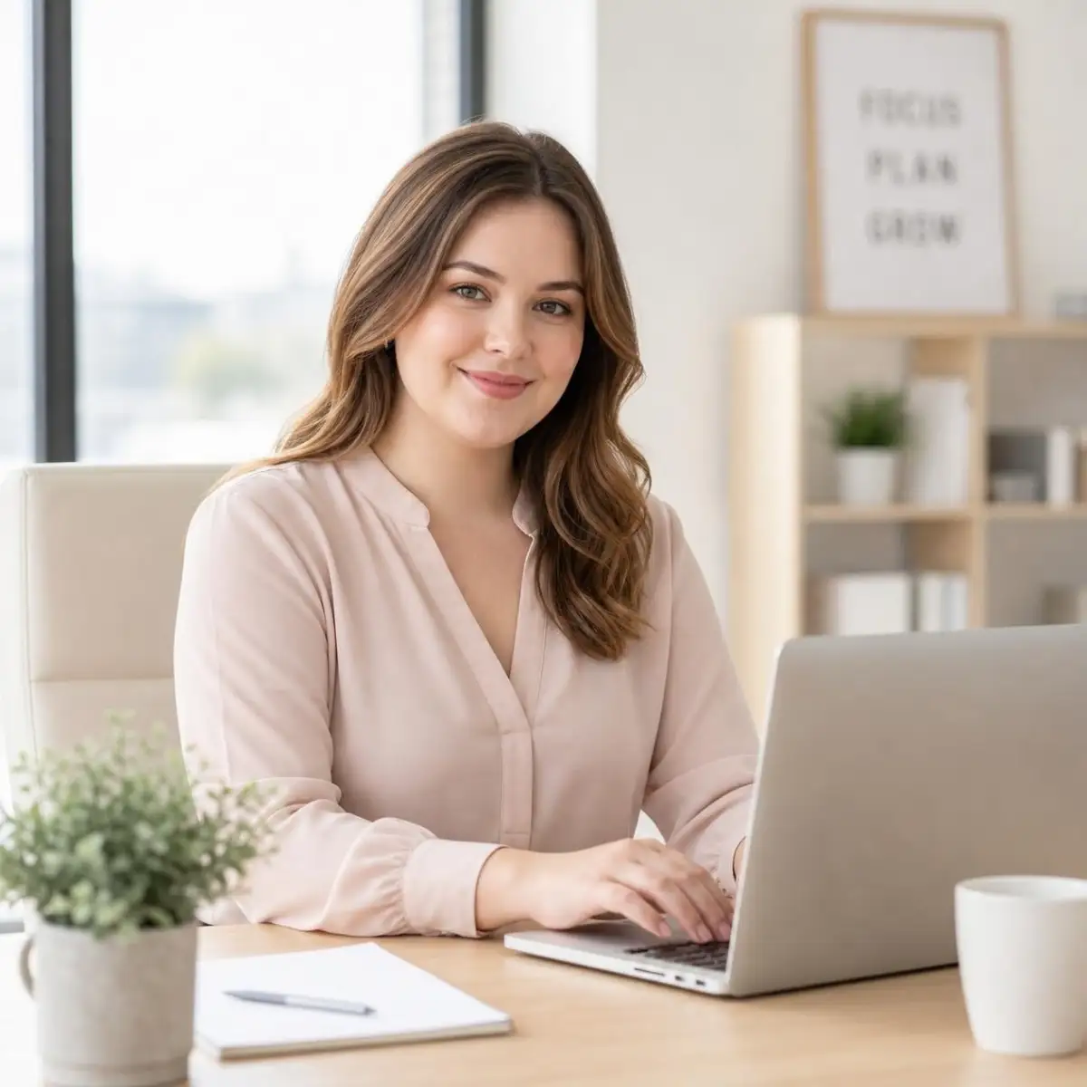 A professional woman working on her laptop to optimize her life insurance strategy and secure her financial future.